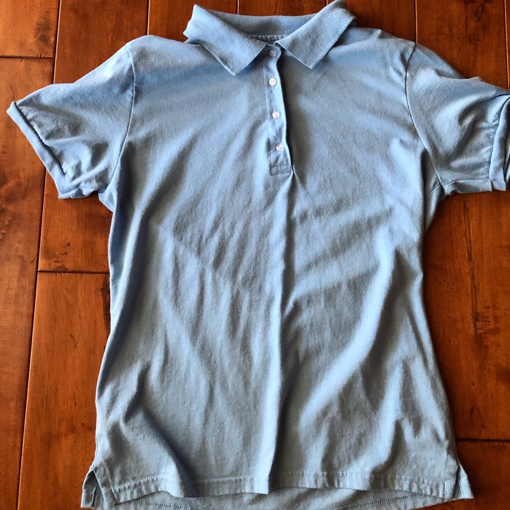 Women’s large light blue polo